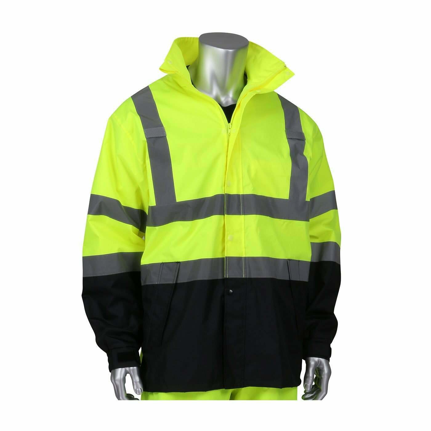 PIP 353 1200 Viz ANSI Type R Class 3 Value All Purpose Waterproof Jacket with Black Bottom Hi Vis Yellow