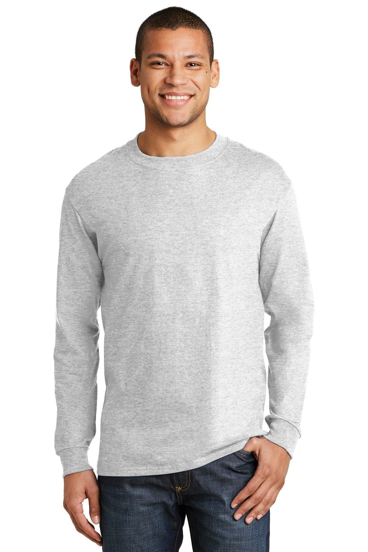 Hanes beefy t long sleeve shop