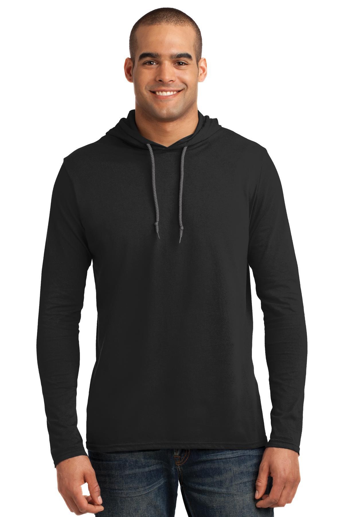 Anvil long outlet sleeve hooded tee