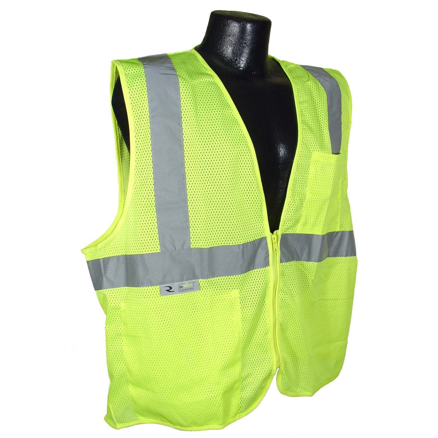 Class 2 Economy Fire Retardant Vest with Zipper Green