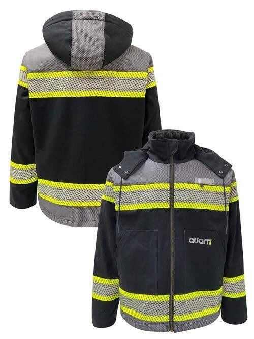 Enhanced Visibility Black Heavy Duty Canvas Sherpa Lined Jacket Construction Industries