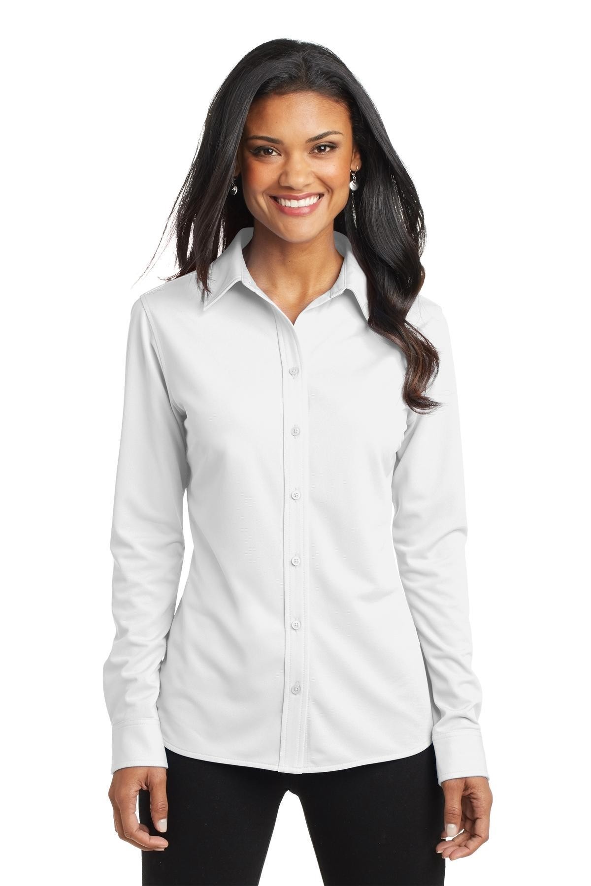 knee length dresses for ladies Port Authority Ladies Dimension Knit Dress Shirt main image 0