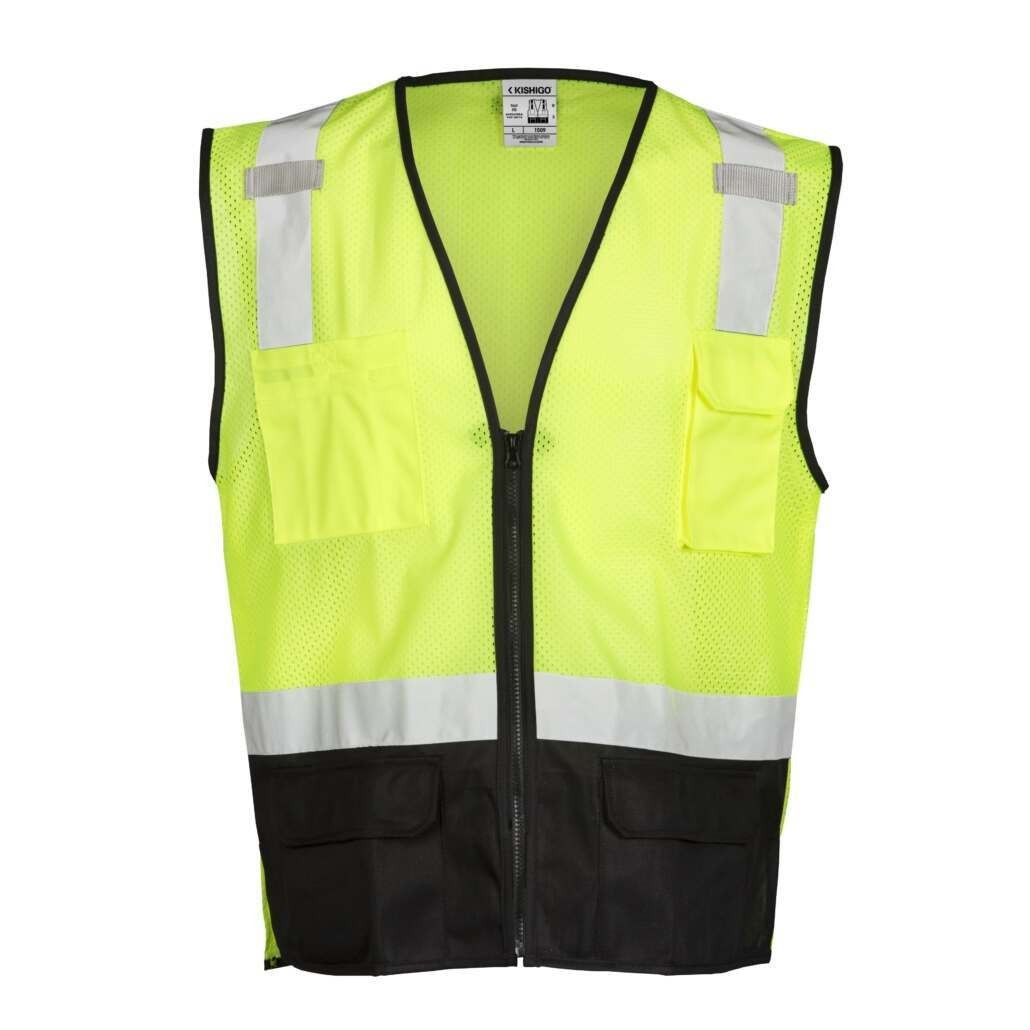 ML KISHIGO Hi-Vis ANSI Black Bottom Safety Vest