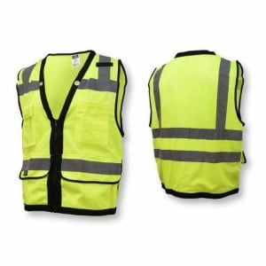 Class 2 Heavy Duty Surveyor Safety Vest with Zipper