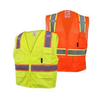 ANSI 2 Premium 6 Pocket Two Tone Mesh Zipper Vest