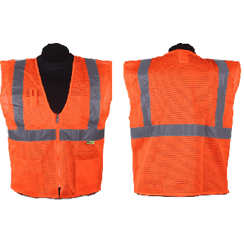 ANSI II MESH ZIPPER  VEST-ORANGE