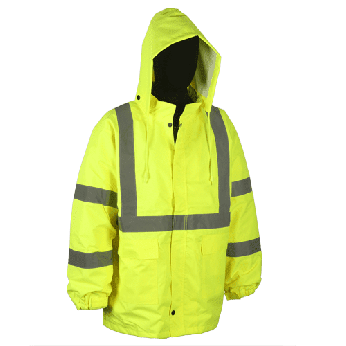 ANSI 3 HI-VIS LIME RAIN JACKET
