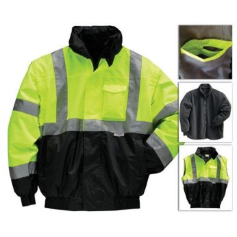 ANSI 3 Reflective Bomber Jacket with Black Trim