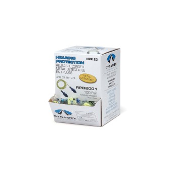 Reusable Metal Detectable Corded Ear Plugs (Box of 100 pr)