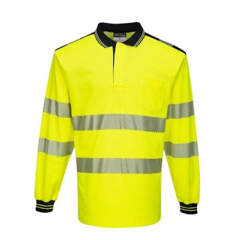 PW3 Hi-Vis Long Sleeve Polo Shirt