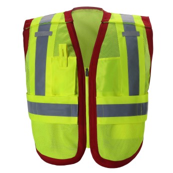 ANSI 207 HI-VIS SAFETY VEST WITH COLOR TRIM