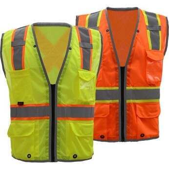 Hype-Lite Class 2 Safety Vest w/Reflective Piping-X Back