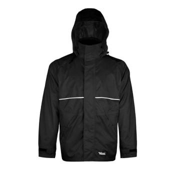 Journeyman Heavy Duty 420D Rip Stop Rain Jacket-Black