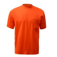 Moisture Wicking Short Slv Safety T-Shirt with Chest Pocket